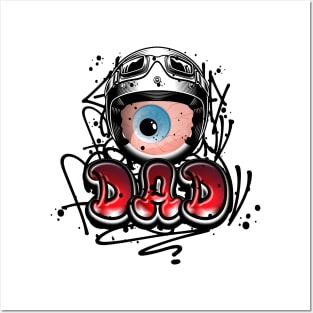 Dad Monster Eye Graffiti Style Posters and Art